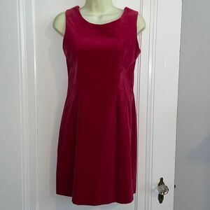 Vtg 80s Maggie Breen‎ rose pink velvet fitted sleeveless dress
